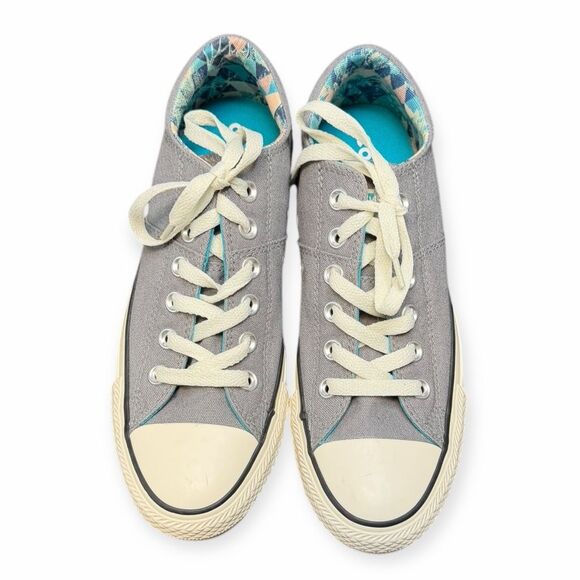 CONVERSE Women’s Gray & Aqua Low-Top All Star Sneakers Size 8 - Picture 7 of 8